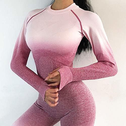 Producto SHAMONI-SPORTS Cómodo Mujeres Sexy Aptitud de Cultivos Top de Manga Larga de