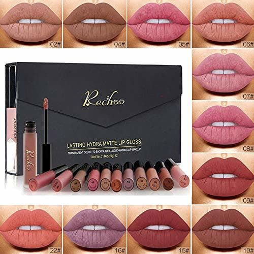 Belleza Rechoo 12 Pcs Barra de Labios Mate/Superstay Matte Pintalabios Maquillaje de Belleza