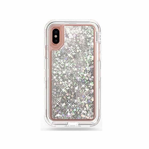 Electronic Goldyqin Liquid Bling Case Quicksand A Prueba de Golpes Waterfall Glitter Robot