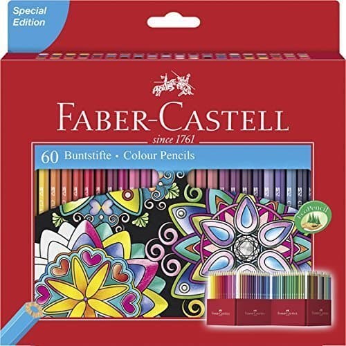 Electronic Faber-Castell 111260 - Estuche-soporte de cartón con 60 lápices de colores