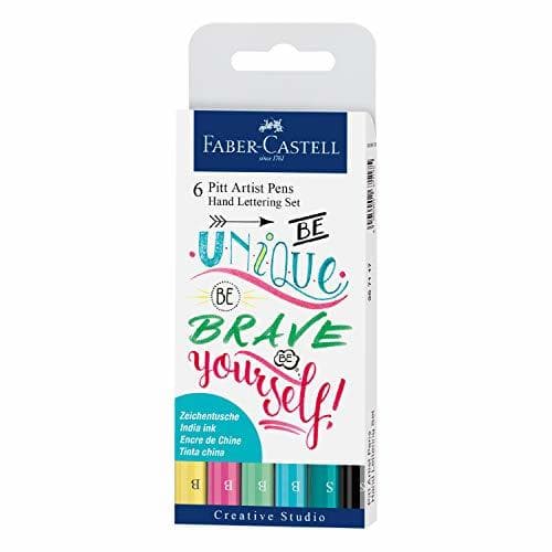 Electronic Faber-Castell 267118 - Estuche con 6 Pitt Artist Pen Hand Lettering