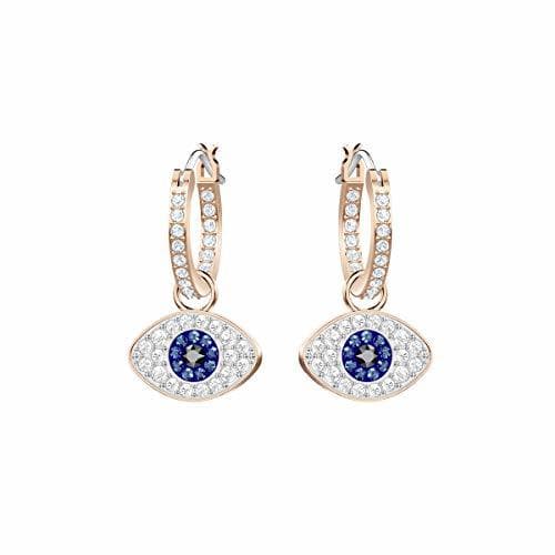 Moda Swarovski Pendientes de aro Duo Evil Eye