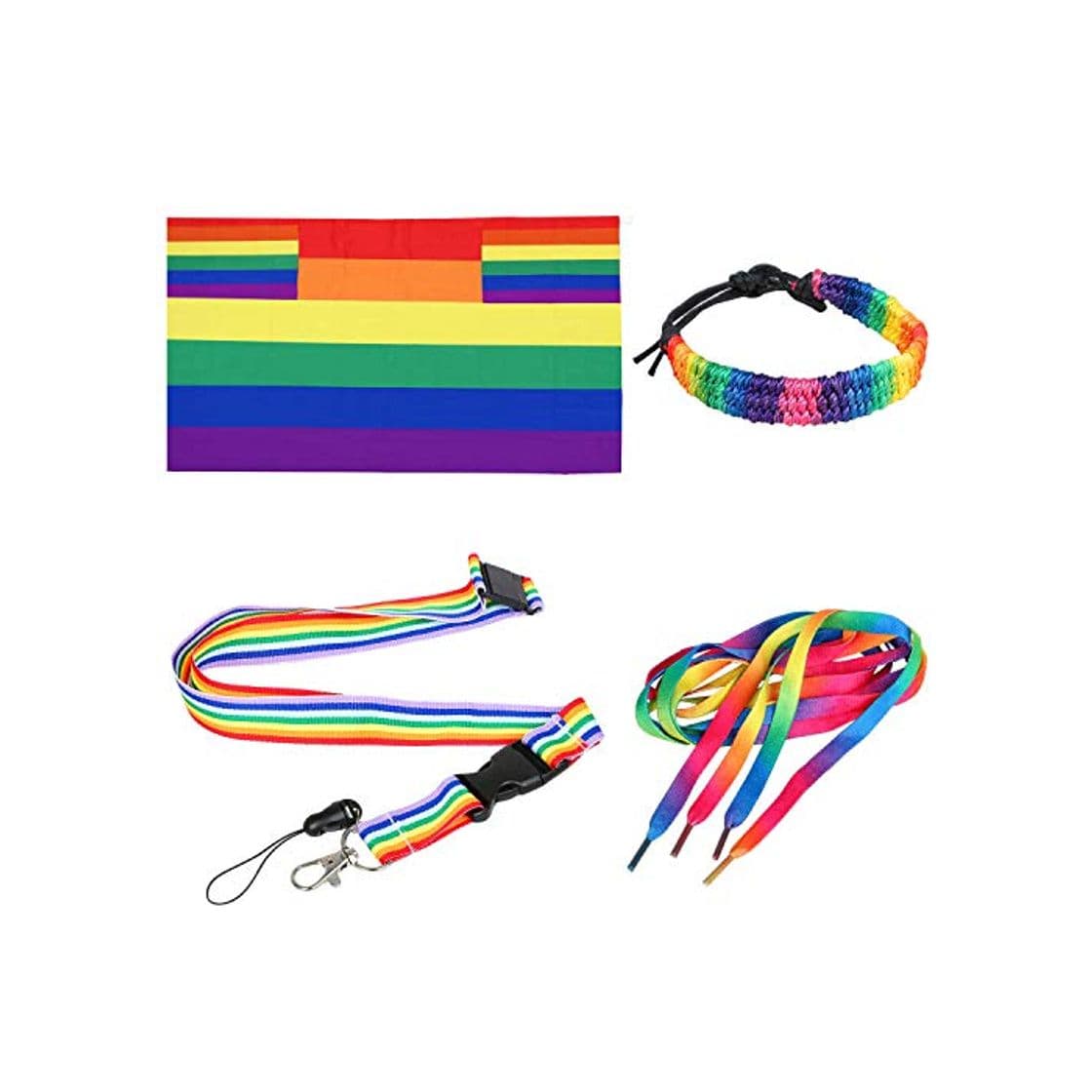 Producto TRIXES 4PC Accesorios Arcoíris para el Día del Orgullo Gay Conjunto Multicolor