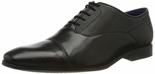 Place bugatti 311666111000, Zapatos de Cordones Derby para Hombre, Negro