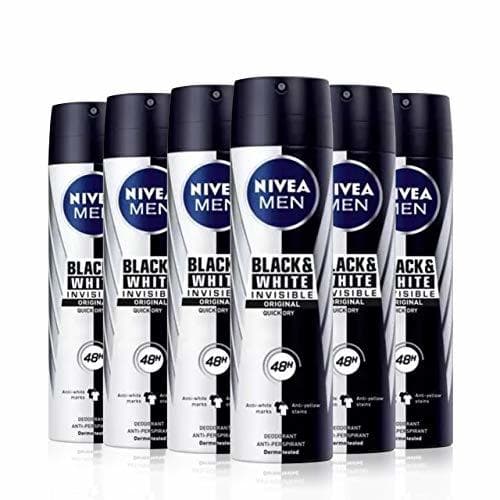 Belleza NIVEA MEN Black & White Invisible Original Spray en pack de 6