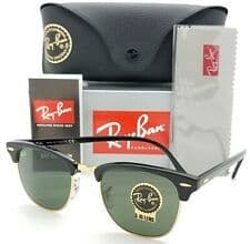 Moda Ray-Ban Clubmaster RB3016 W0365 - Gafas de sol para hombre, Negro