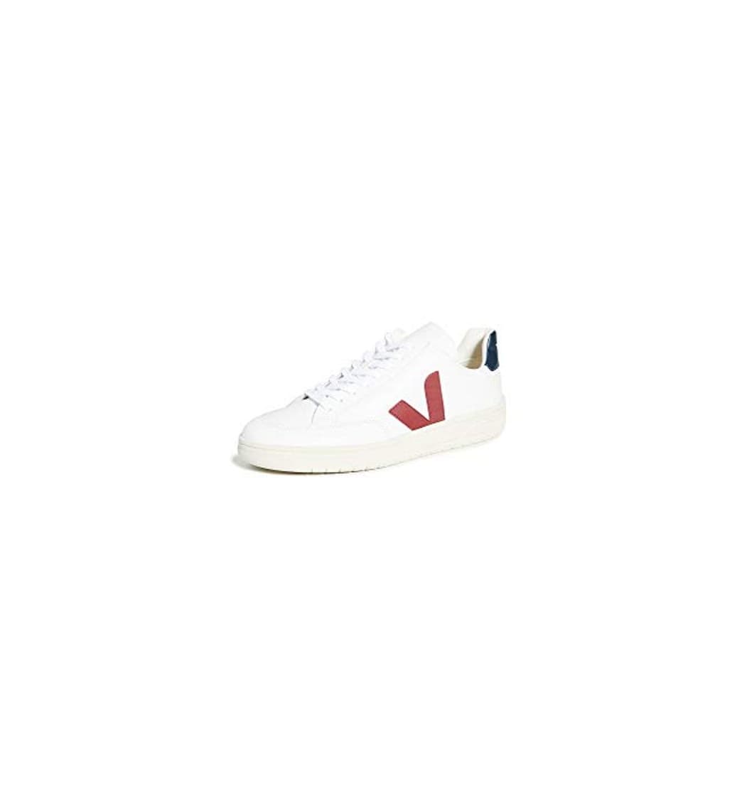 Fashion VEJA V-12 Leather Zapatillas Moda Hommes Blanco/Azul/Rojo