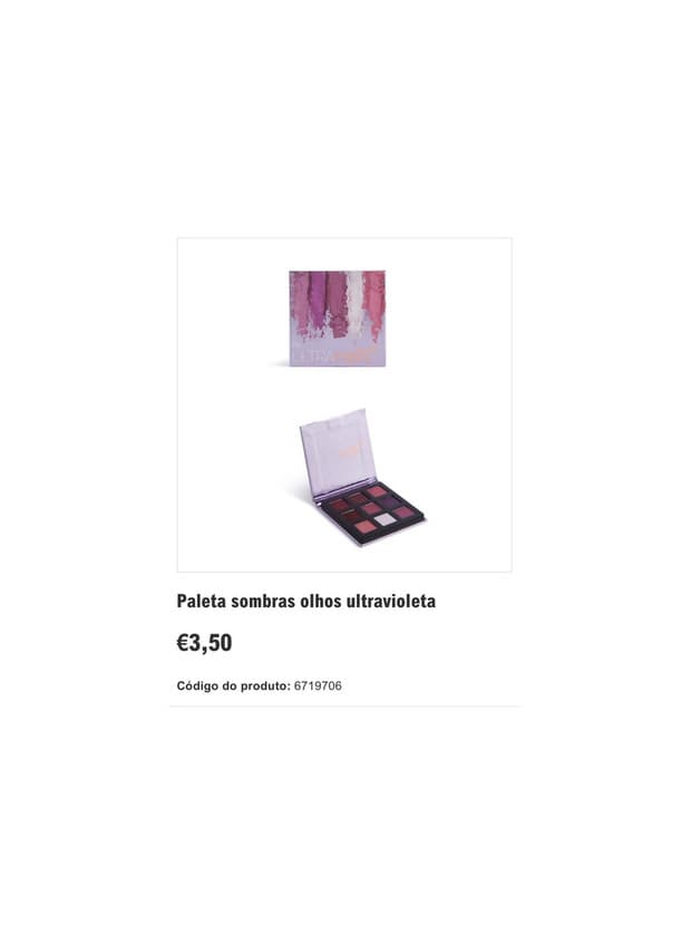 Producto Paleta de Sombras PS Ultra Violet — Primark