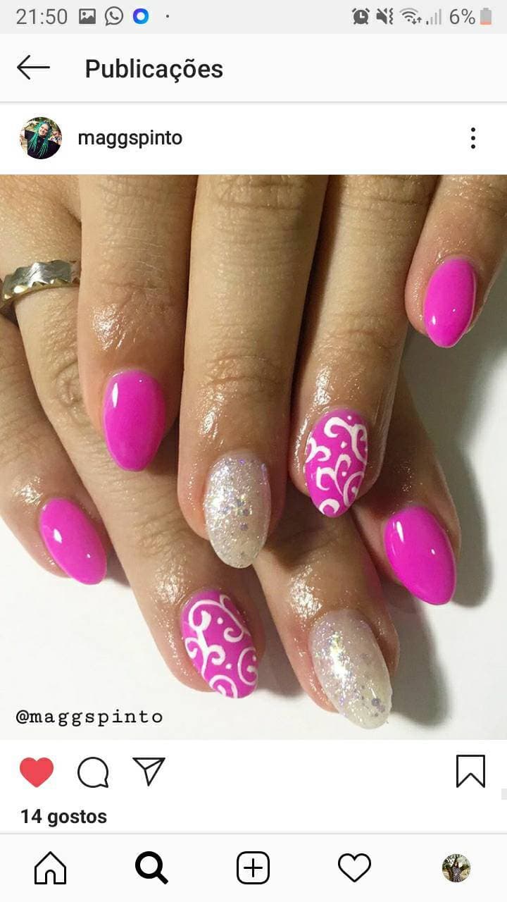 Fashion Bright Pink Nails