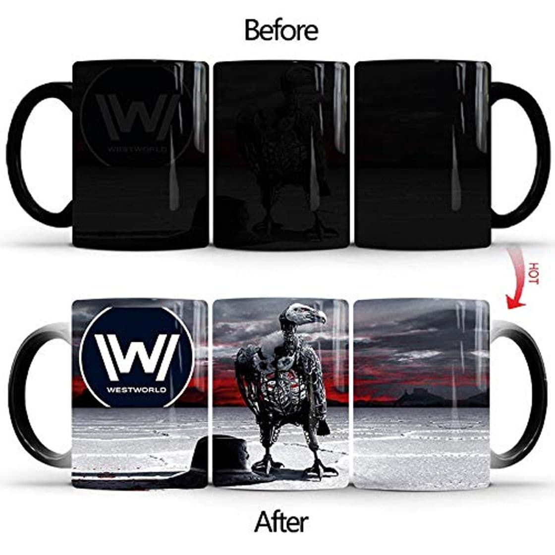 Producto YXYLQ 350Ml New Westworld Mug Creative Ceramic Coffee Magic Mugs Color Changing