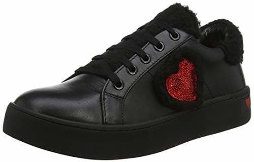 Moda Love Moschino Scarpadonna Cassetta, Zapatillas de Gimnasia para Mujer, Negro