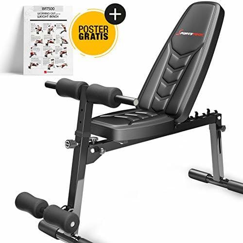 Producto Sportstech BRT500 Innovador Banco de Pesas musculación 8en1 - Diseño único Hecho