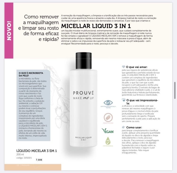 Producto Líquido Micelar 3 em 1