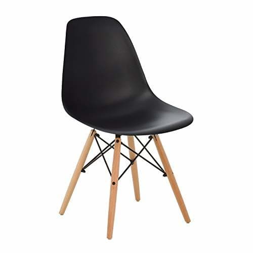 Place SKLUM Silla Scand Negro Madera Natural Comedor