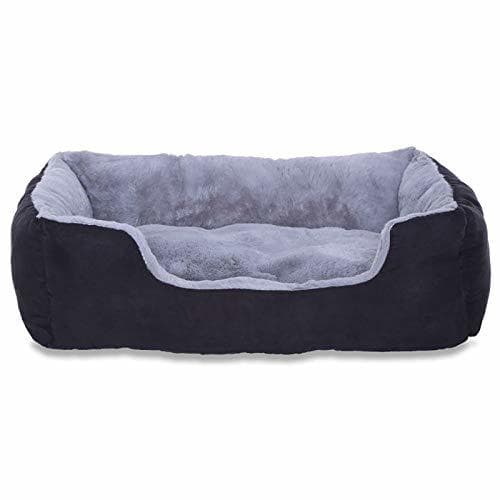 Producto Dibea Cama Perros Cojín Perros Cesta Perros con Cojín Tamaño M Gris/Negro