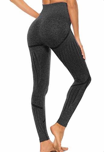 Product FITTOO Leggings Sin Costuras Corte de Malla Mujer Pantalon Deportivo Alta Cintura