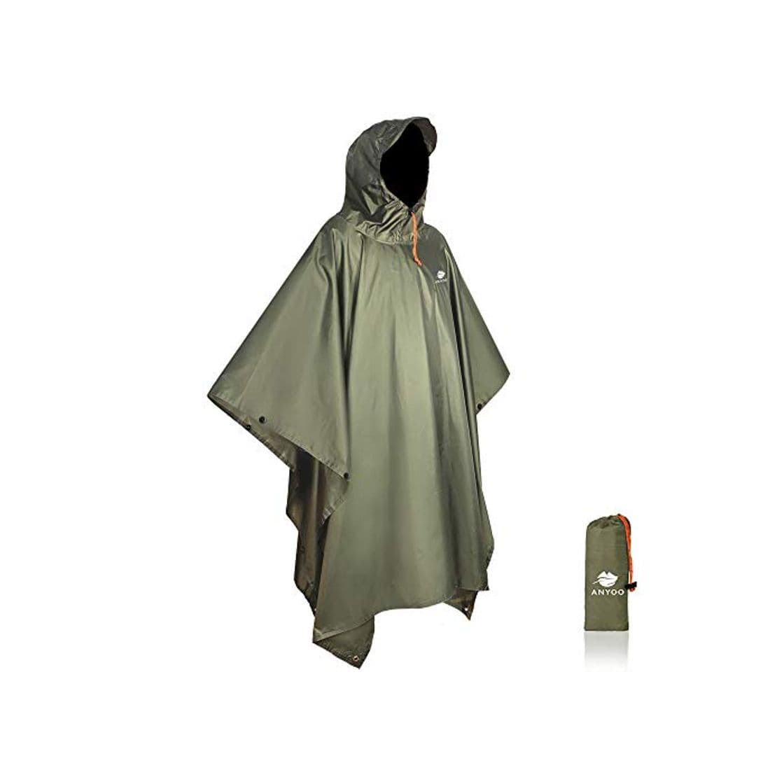 Product Anyoo Poncho de Lluvia Reusable de Ripstop transpirante Ligero a Prueba de Agua Multiuso Impermeable con Capucha de Lona de Tienda de Campaña Ideal para el Aire Libre Campamento Excursionismo y Pesca