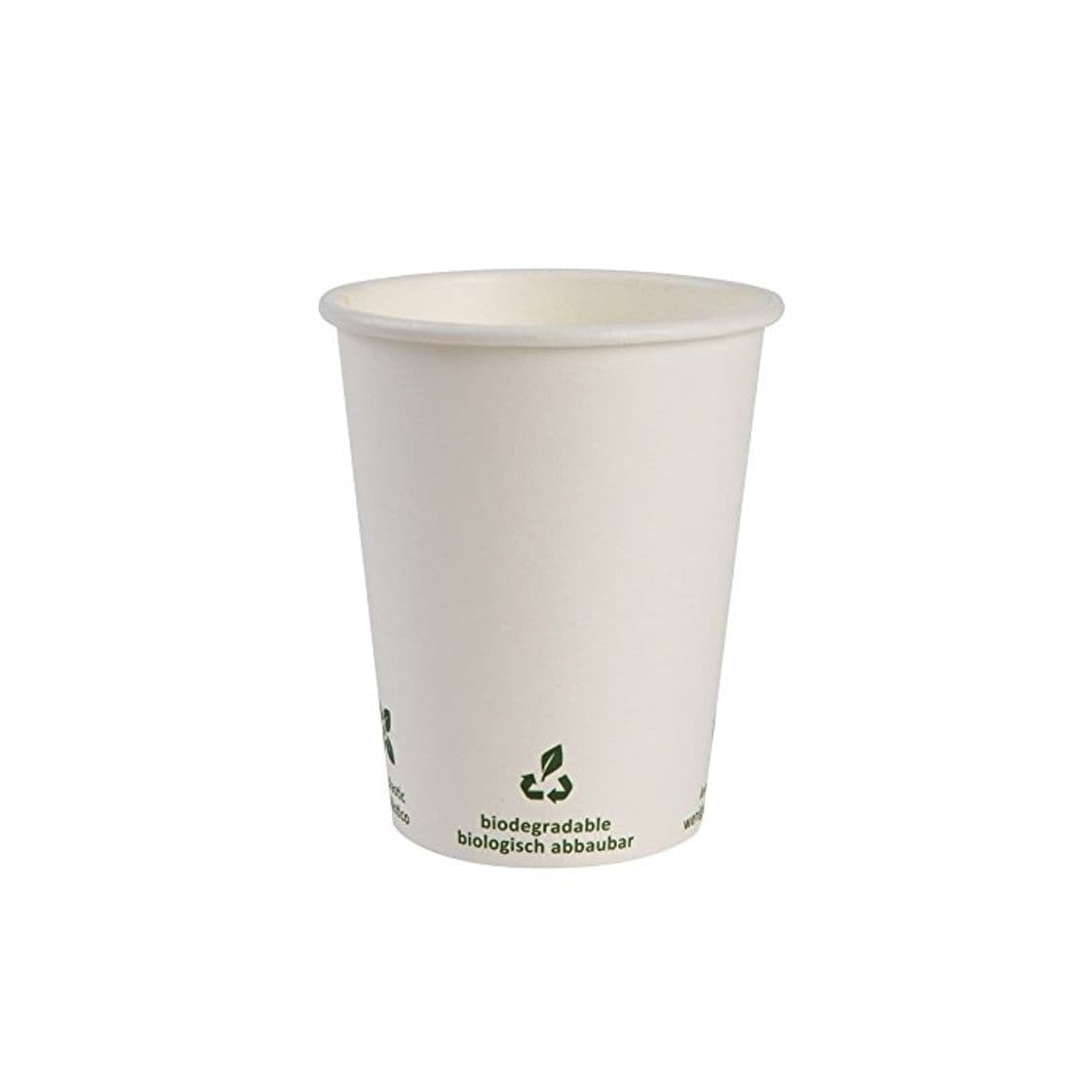 Product BIOZOYG Vaso de café Cartón I Vajilla compostable y Biodegradable I Vaso de Bebida Vaso Hecho de cartón I desechable Vaso de café Blanco con impresión Icone 50 Piezas 200 ml 8 oz