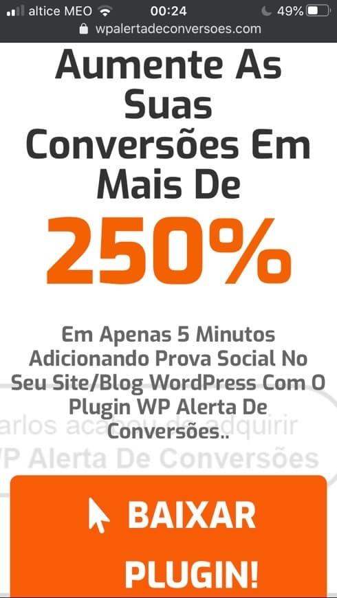 Fashion WP Alerta de conversões 