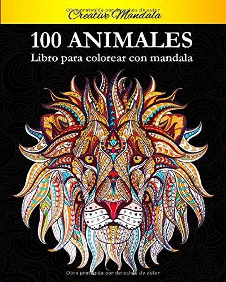 Libro 100 Animal Mandalas Para Colorear: Libro para colorear para adultos con patrones