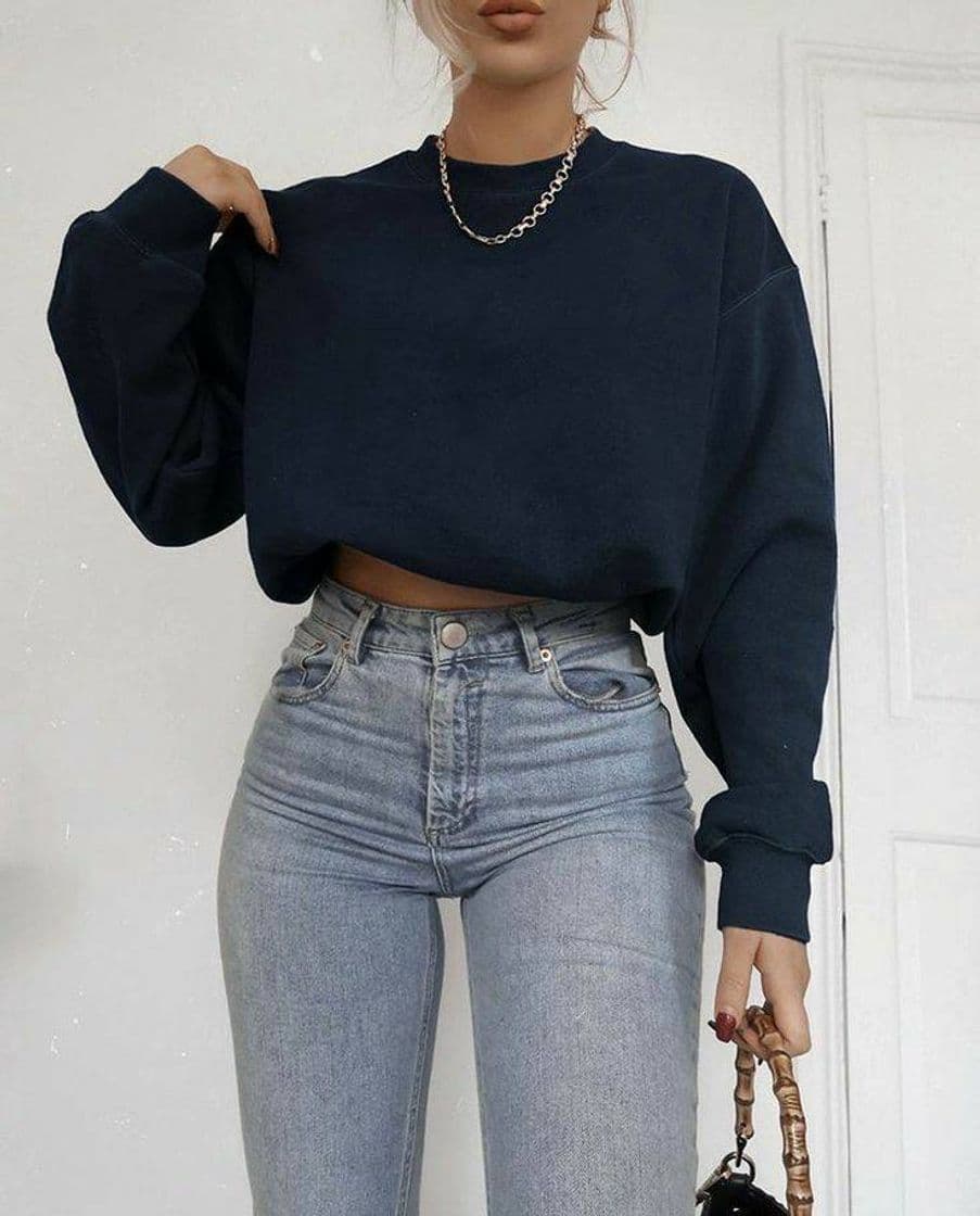 Fashion cropped moletom manga longa