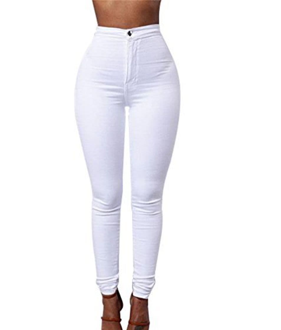 Moda ZKOO Cintura Alta Pantalones Jeans Mujer Elástico Flacos Vaqueros Leggings Push up