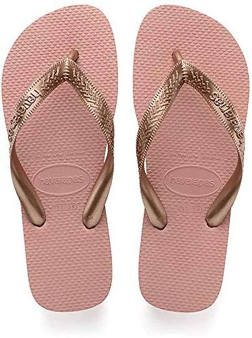 Fashion Havaianas Top Tiras, Chanclas para Mujer, Dorado