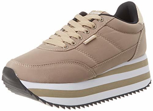 Place Victoria Deportivo Raso Plataforma, Zapatillas Unisex Adulto, Beige