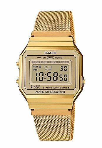 Fashion Casio Reloj Mujer de Digital con Correa en Acero Inoxidable A700WEMG-9AEF