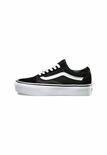 Fashion Vans Old Skool Platform, Zapatillas para Mujer, Negro