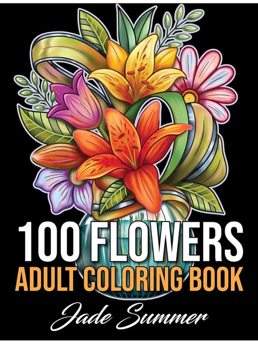 Book 100 Flowers. Adult Coloring Book