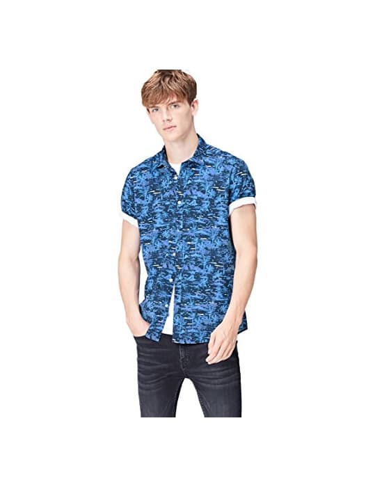 Producto Marca Amazon - find. Camisa Hombre, Azul