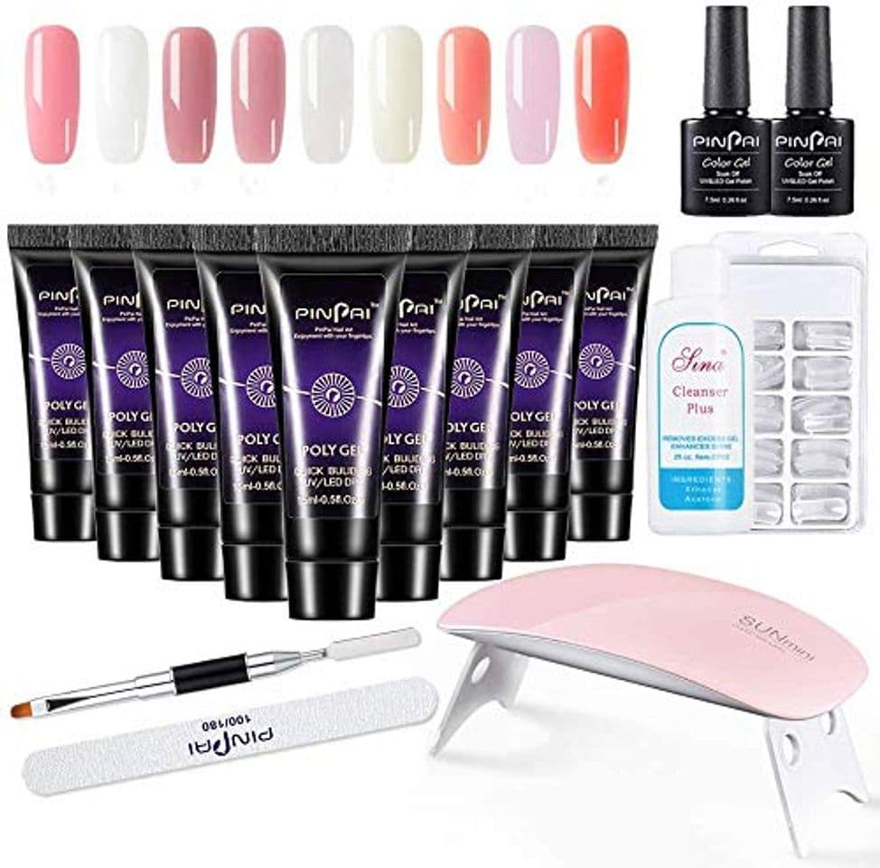 Product Anself Polygel Kit, Kit de Manicura de Gel UV,15ML X 9 Colores