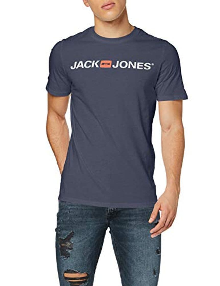 Fashion JACK & JONES Jjecorp Logo tee SS Crew Neck Noos Camiseta, Azul