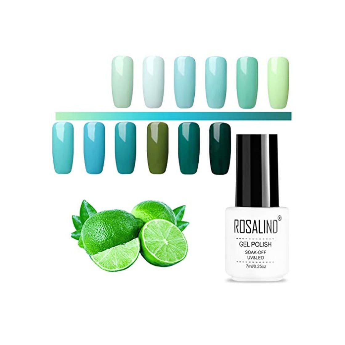 Product ROSALIND pure color series gel nail polish set purple green pink 12pack