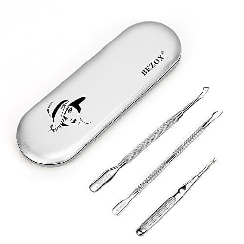 Belleza 3 Kit Empujador de Cutícula y Empujador Pala de Cutícula con Punta