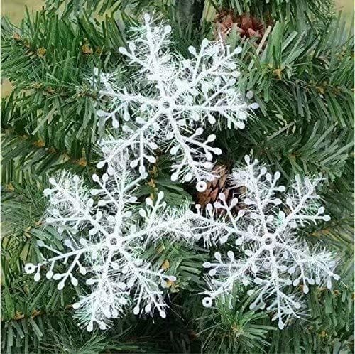 Producto 10 Paquetes Con 30 Piezas De Copos Nieves Para Árbol De Navidad