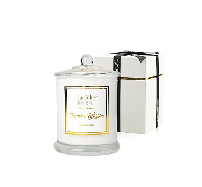 Home La Jolíe Muse Vela perfumada, Cera de Soja Natural Aroma de Jasmine,