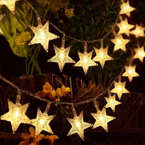 Home HOMVAN Luces de Estrellas 50 LED Estrellas 7.5M Baterías Powered Decorativo Blancas