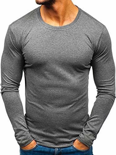 Lugar BOLF Hombre Camiseta Básica de Manga Larga Escote Redondo Estilo Diario J.Style