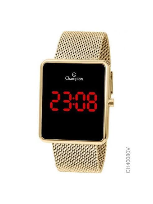 Producto Relógio Champion Feminino Digital Dourado Quadrado CH40080V
