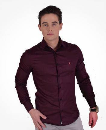 Product Camisa Social Vinho Masculina Super Slim

