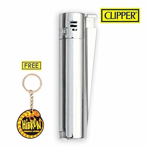 Producto HIBRON Clipper 1 Encendedor Mechero Jet Clásico Largo Metal Silver Plateado Brillante