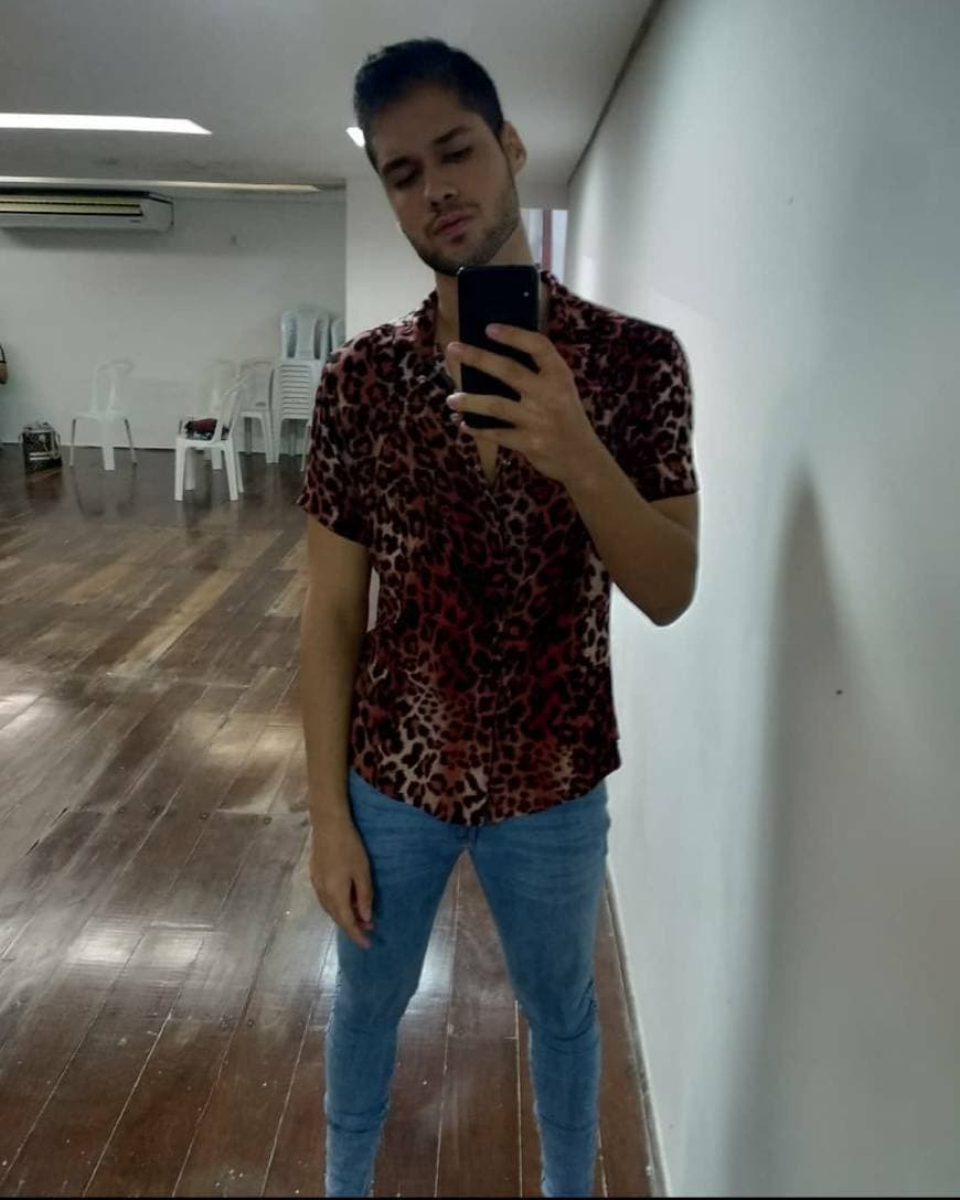 Fashion Camisa estampa de onça