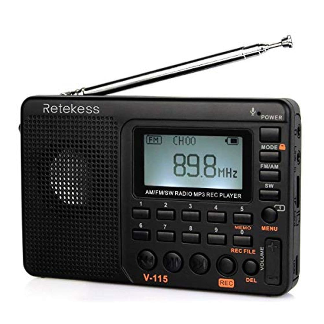 Electronic Retekess V115 Radio AM FM portátil con Reproductor MP3 de Radio de