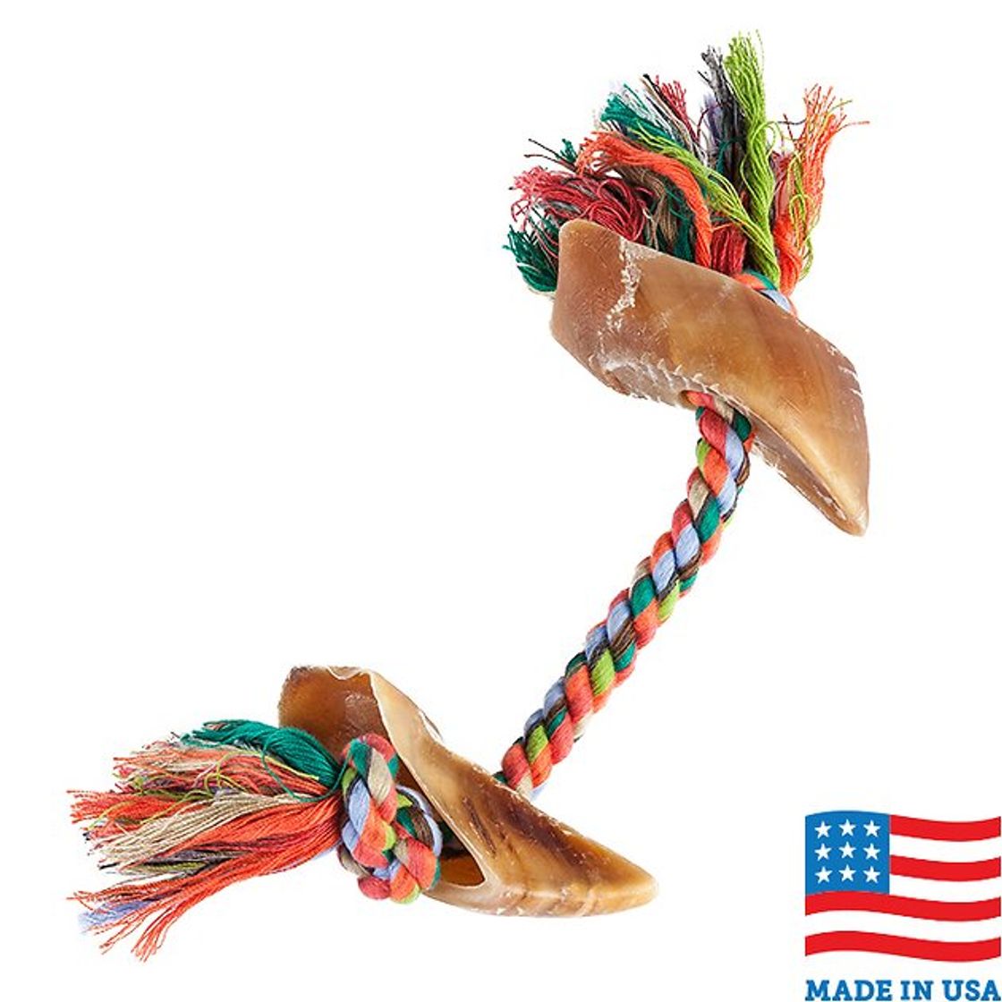 Fashion USA Bones & Chews Cotton Rope with Hooves Dog Toy, Color Varies