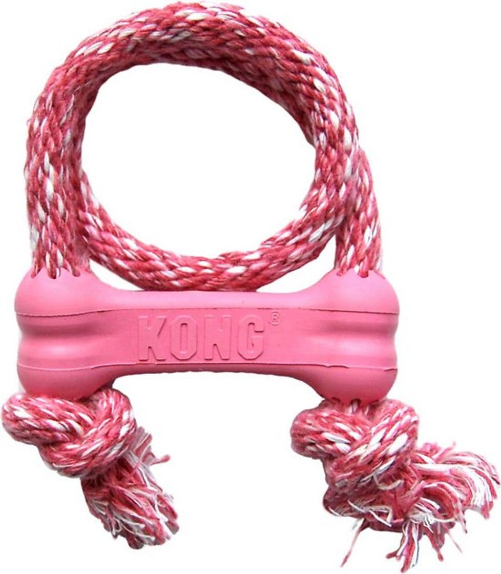 Fashion KONG Puppy Goodie Bone with Rope Dog Toy, Color Varies ...