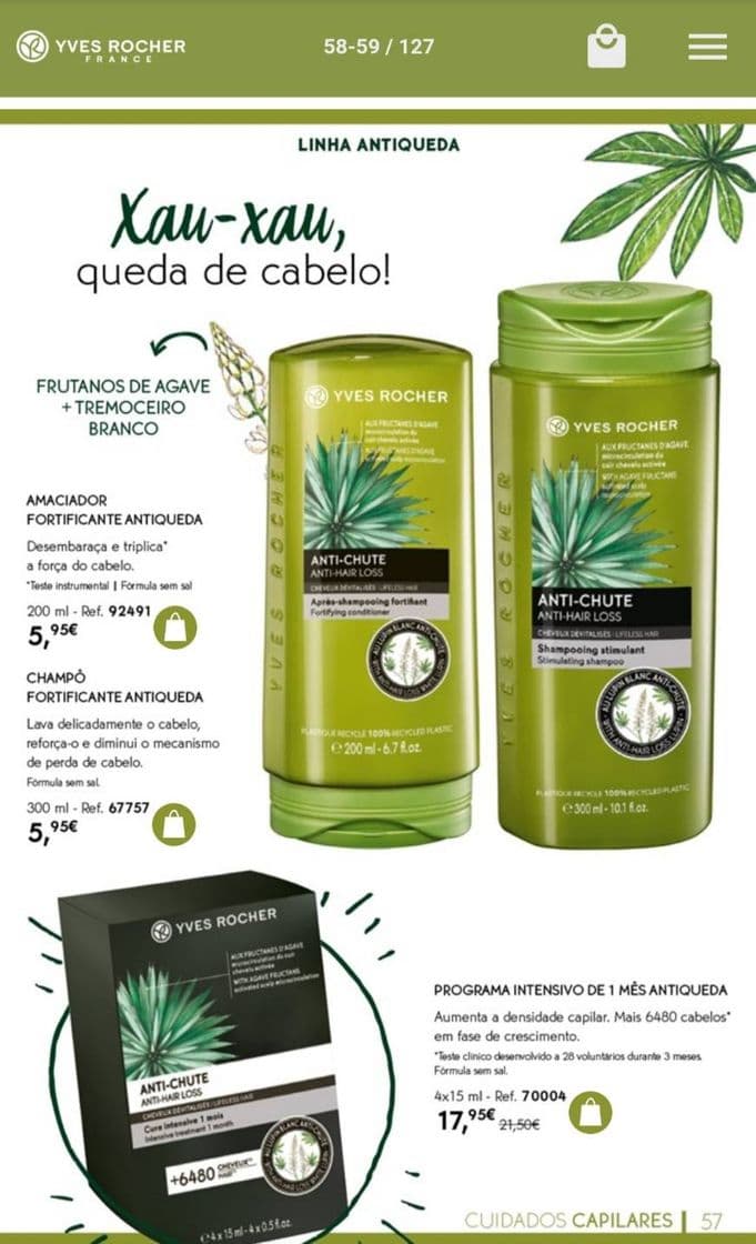 Producto Yves rocher tratamento anti queda