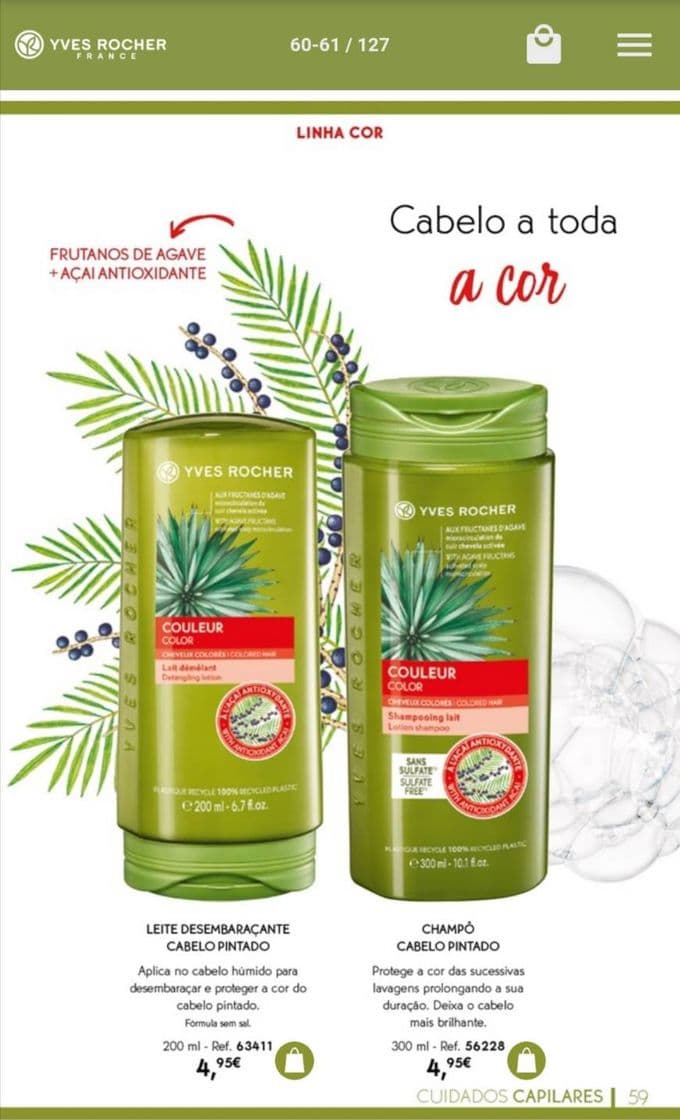 Producto Yves Rocher cabelos pintados