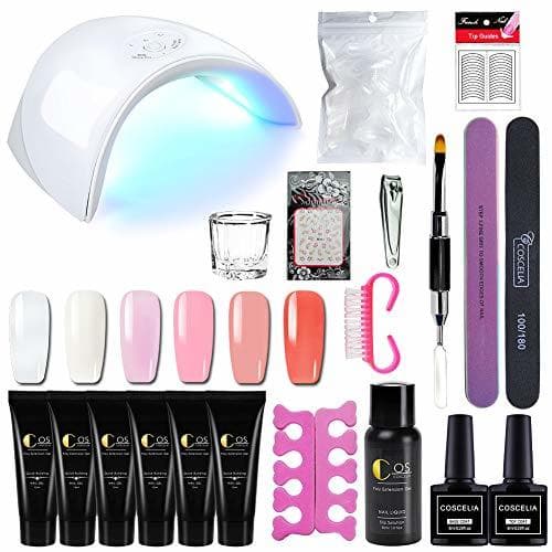 Beauty Saint-Acior 6PC Poly UV Gel Construcción Uñas Rápida Poly Extention Gel Kit